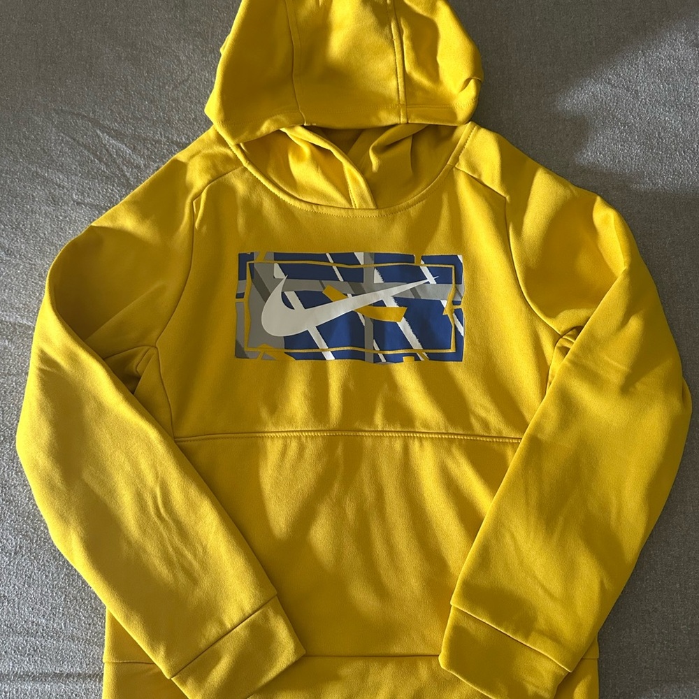 Nike Yellow Hoodie with Blue Accents